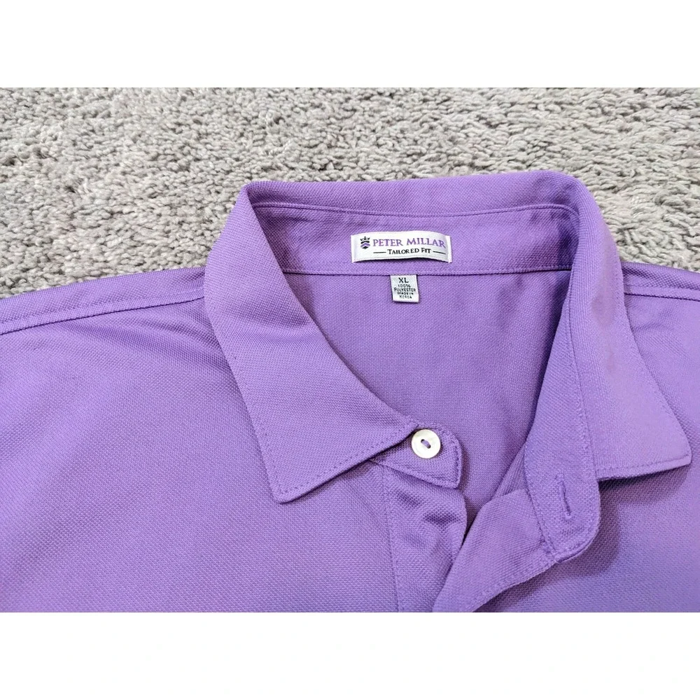 Vintage Peter‎ Millar Polo Shirt Mens Extra Large Purple Made in Korea